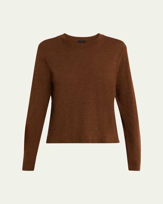 Slub Jersey Long-Sleeve Crop Tee